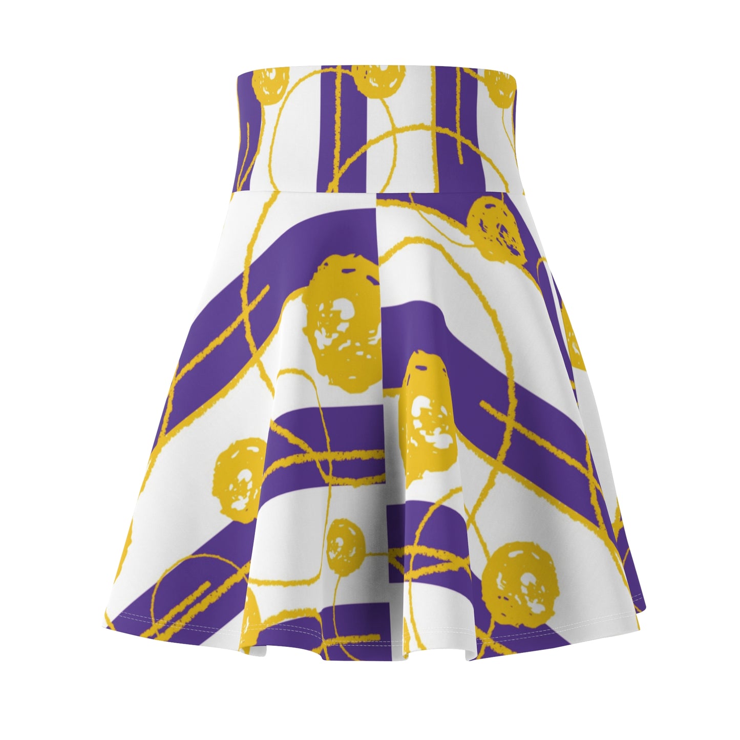 Purple & Gold Abstract Skater Skirt