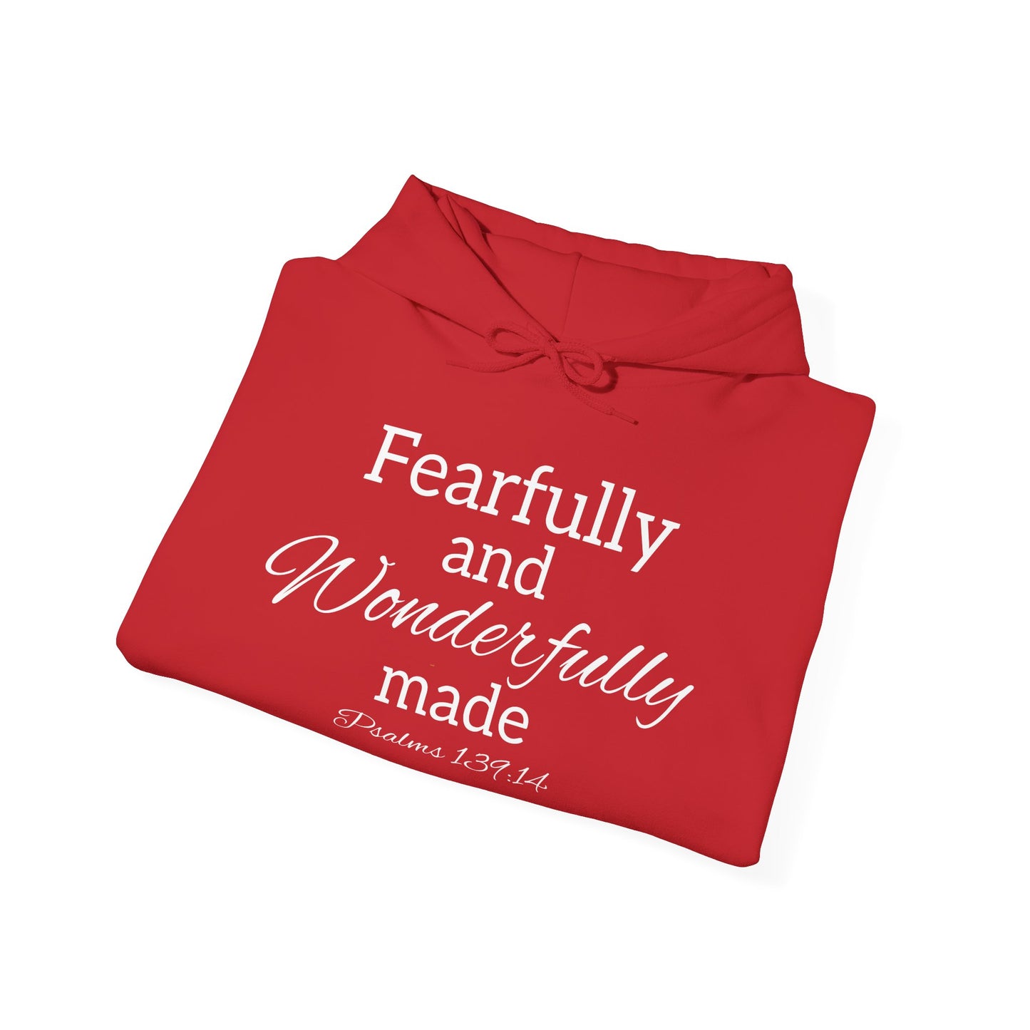 Fearfully & Wonderfully Made Heavy Blend™ Hoodie White Lettering