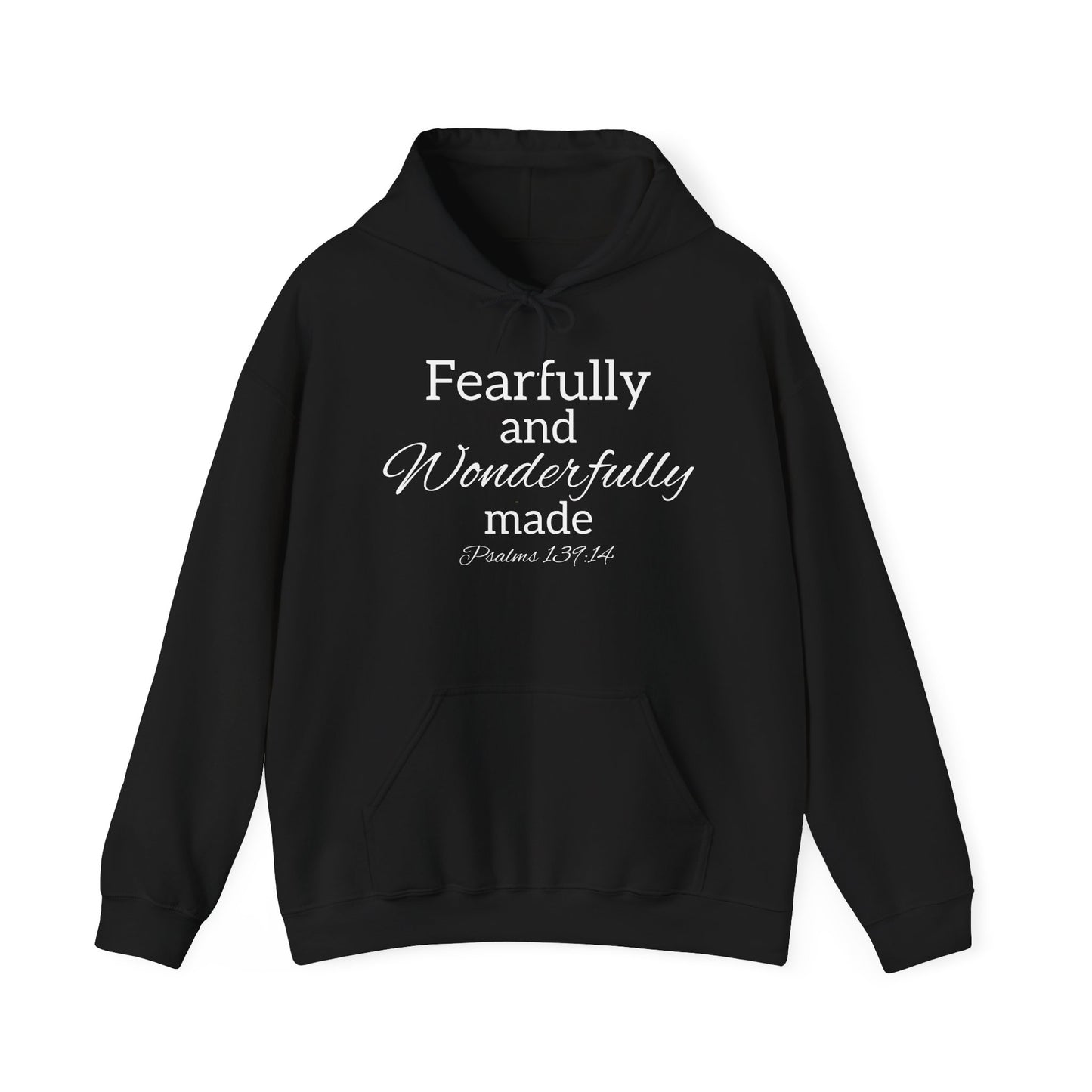 Fearfully & Wonderfully Made Heavy Blend™ Hoodie White Lettering