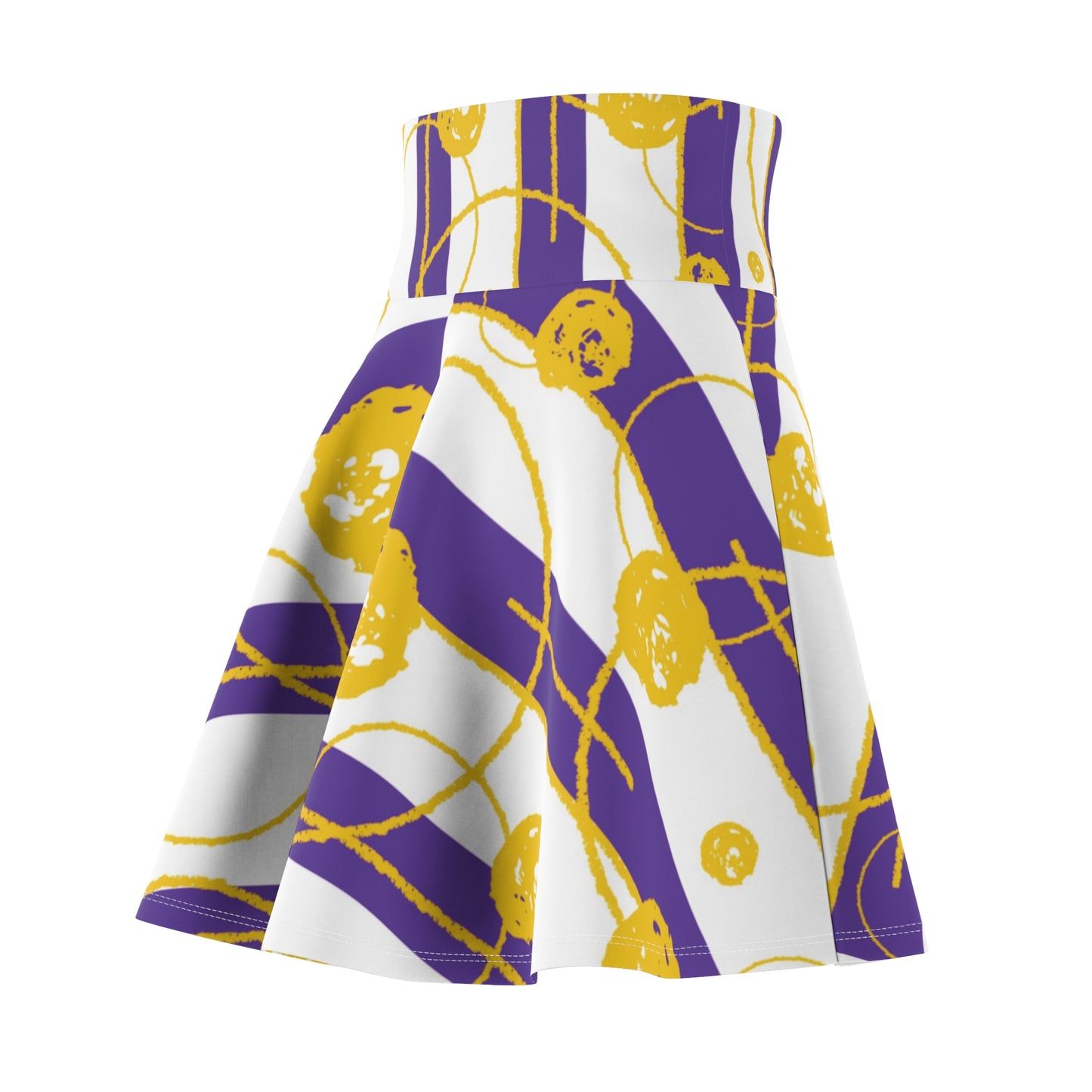 Purple & Gold Abstract Skater Skirt