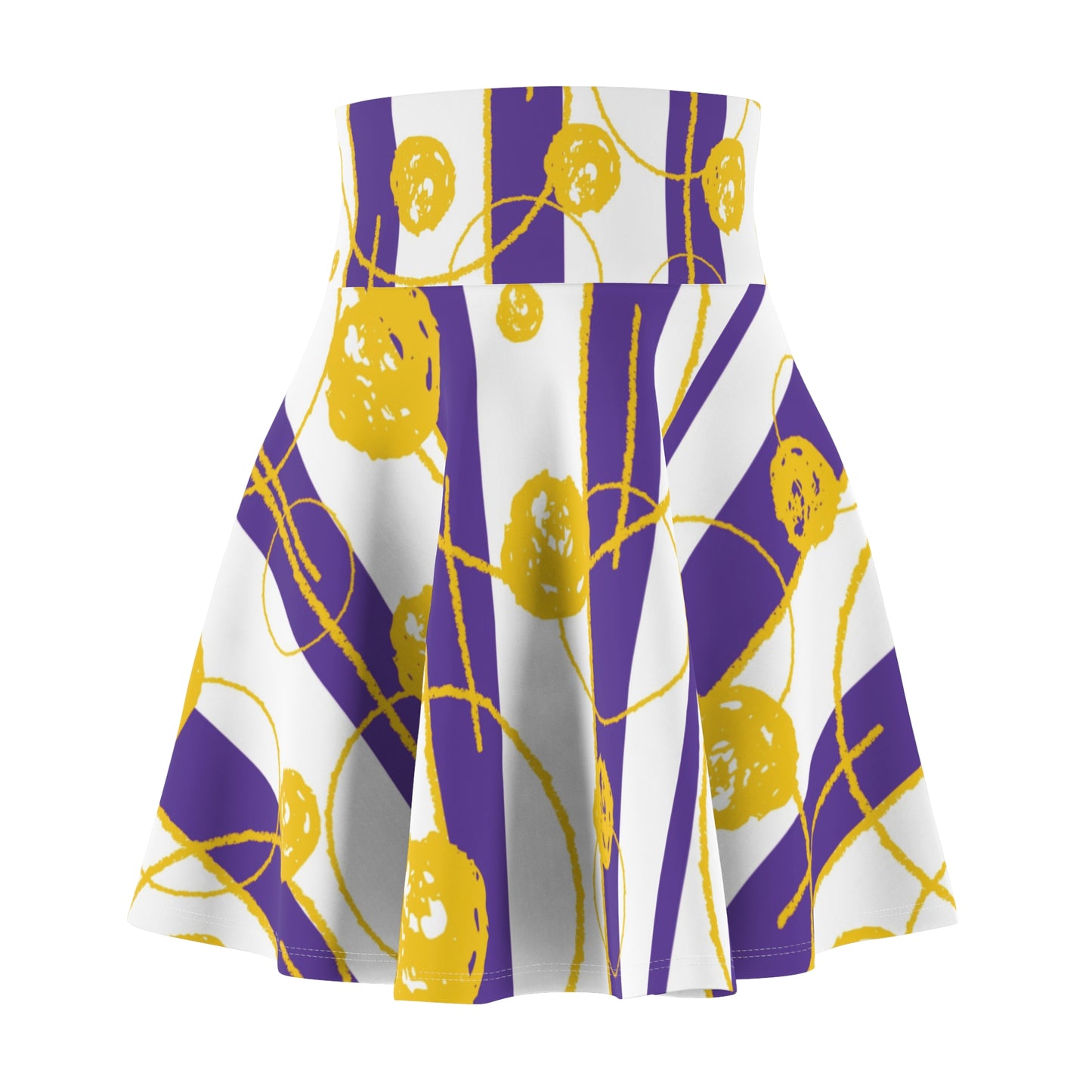 Purple & Gold Abstract Skater Skirt II