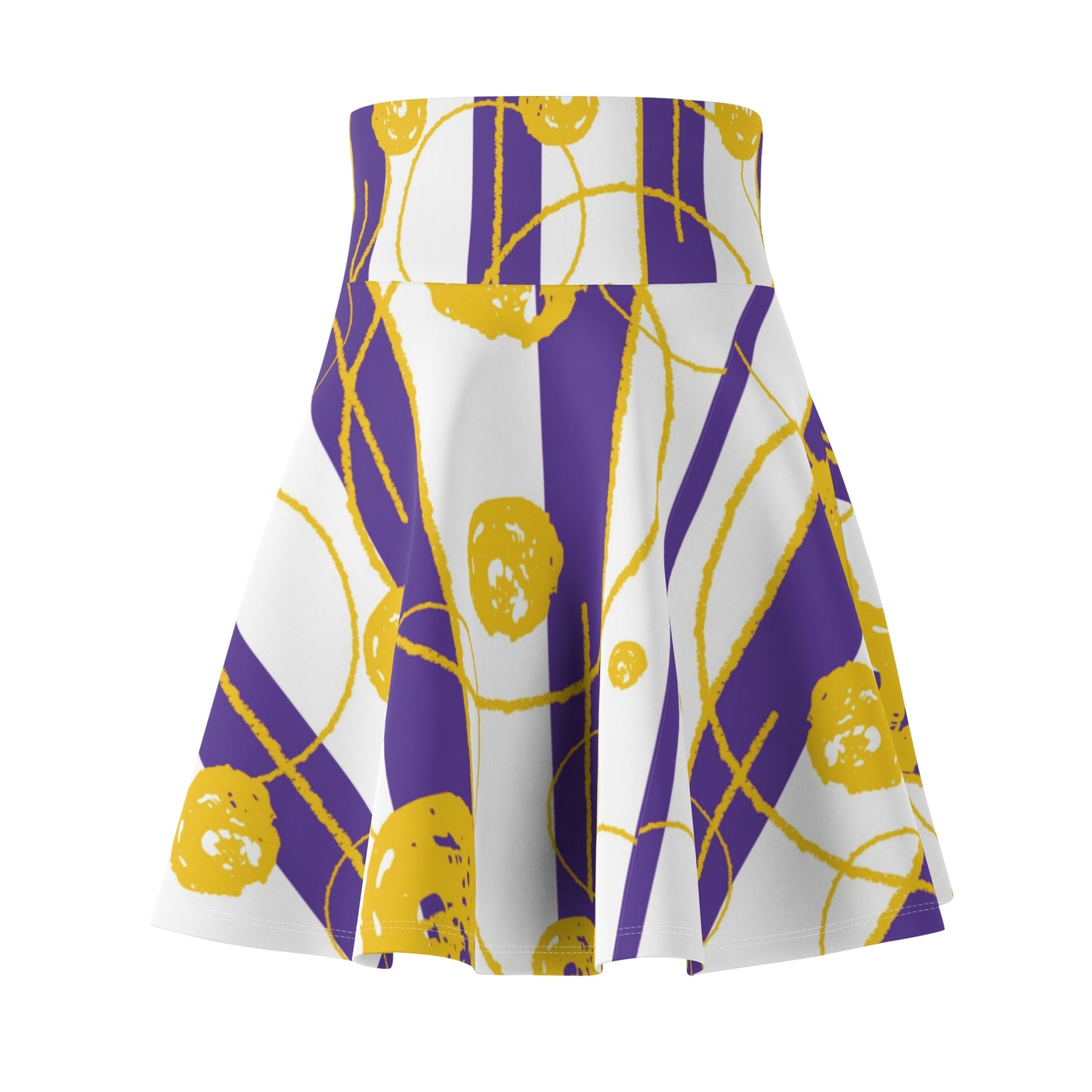 Purple & Gold Abstract Skater Skirt II