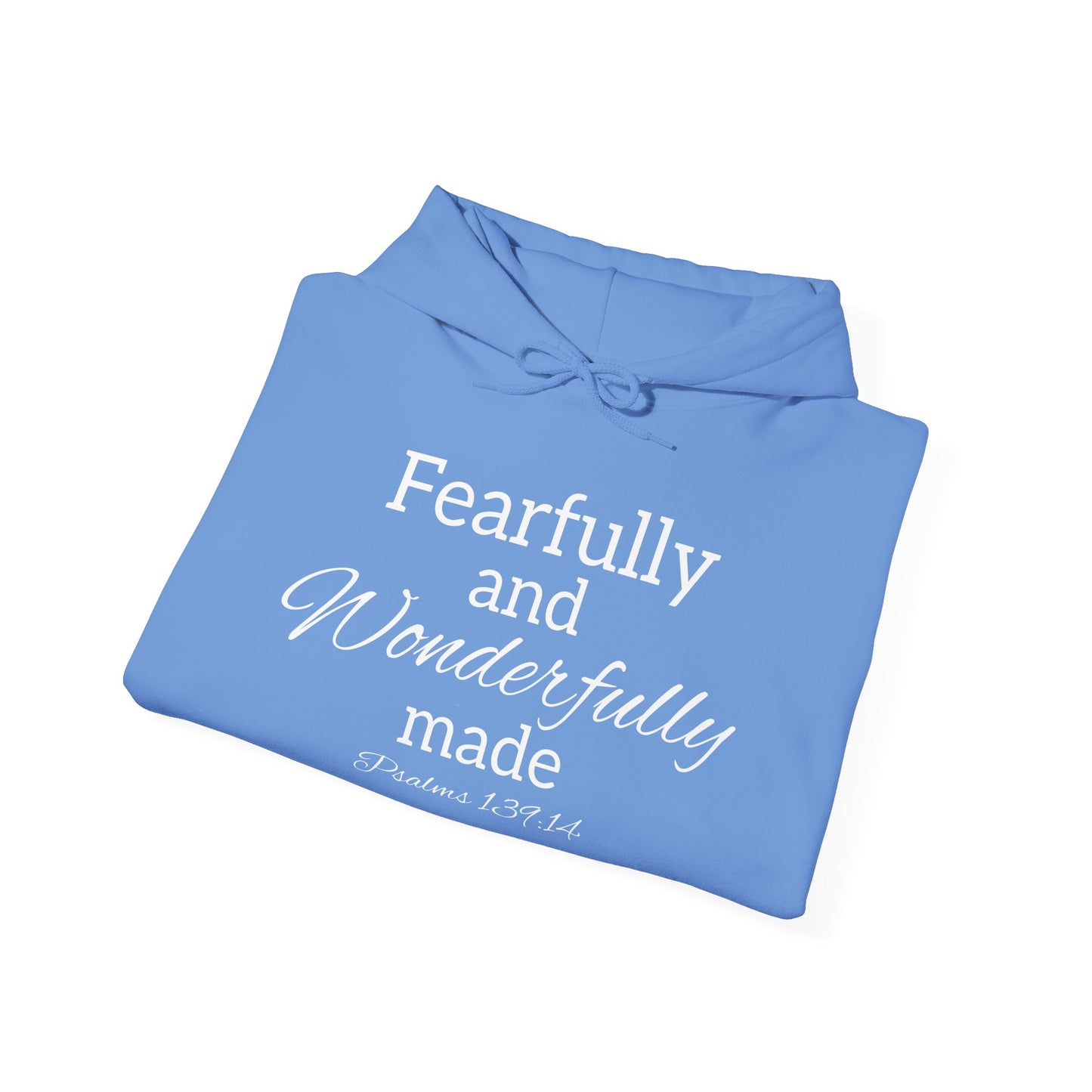 Fearfully & Wonderfully Made Heavy Blend™ Hoodie White Lettering
