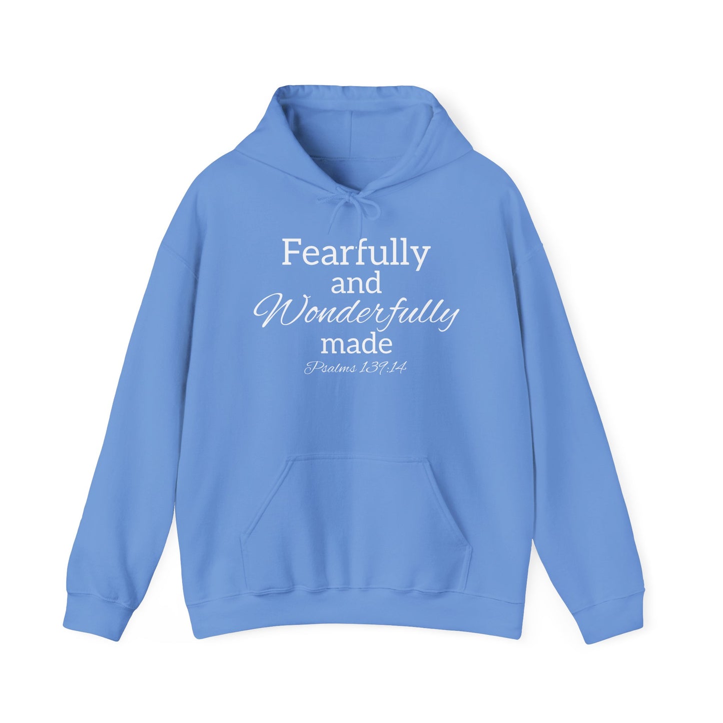Fearfully & Wonderfully Made Heavy Blend™ Hoodie White Lettering
