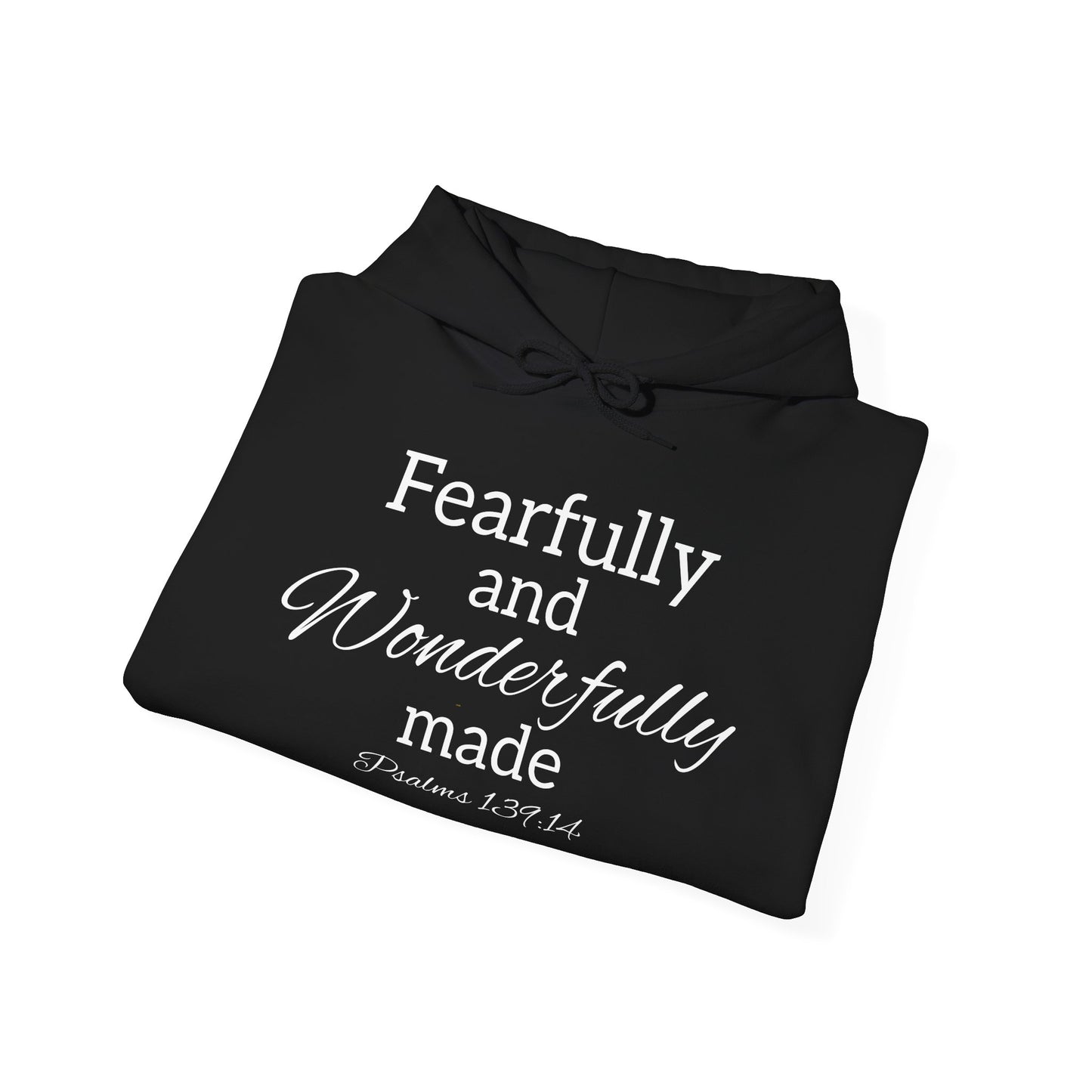 Fearfully & Wonderfully Made Heavy Blend™ Hoodie White Lettering