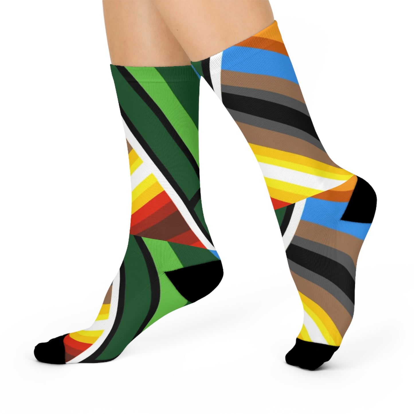 Bold Green Cushioned Crew Socks