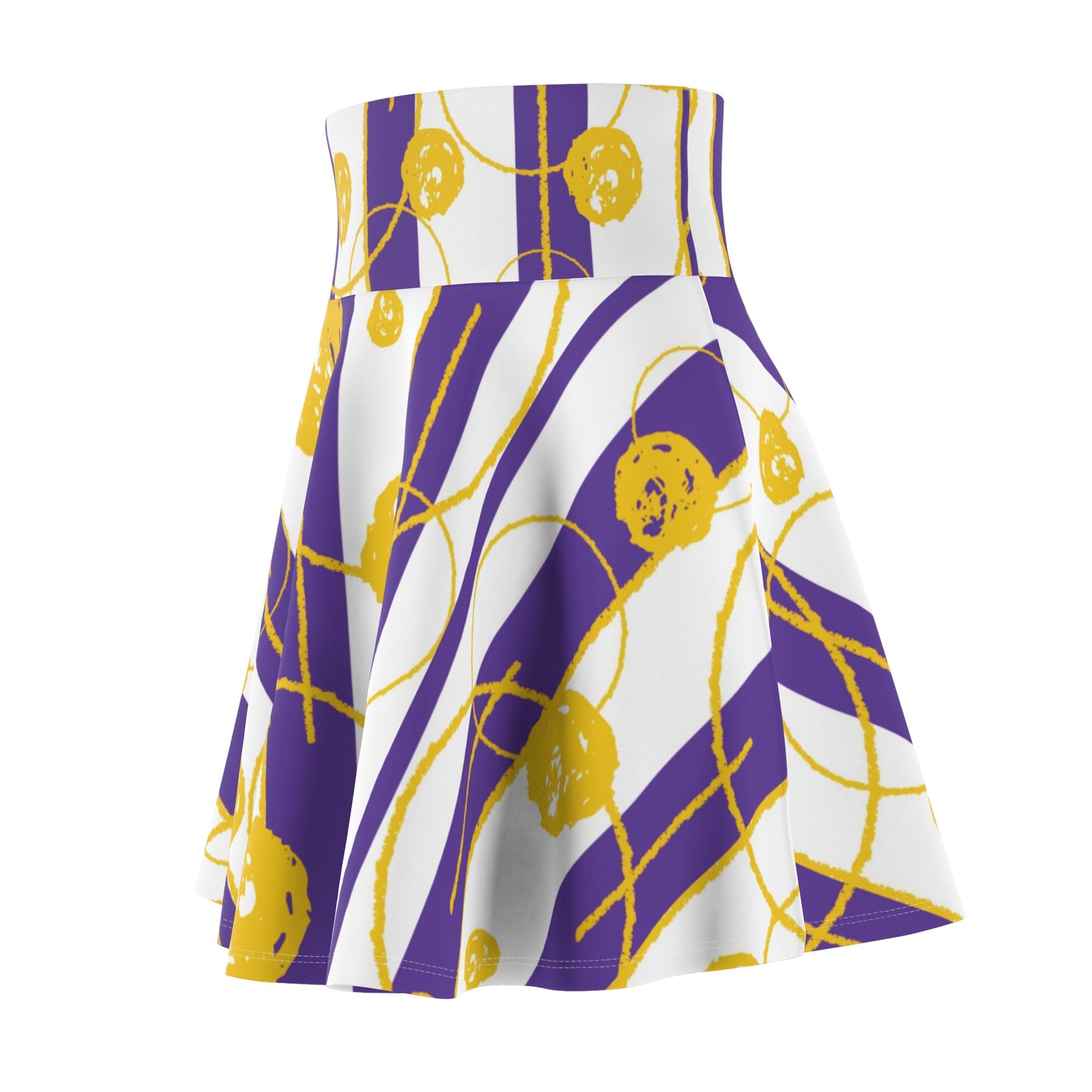 Purple & Gold Abstract Skater Skirt II