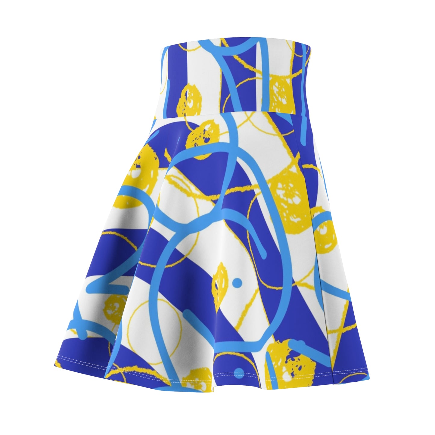 Blue & Gold Party Skater Skirt
