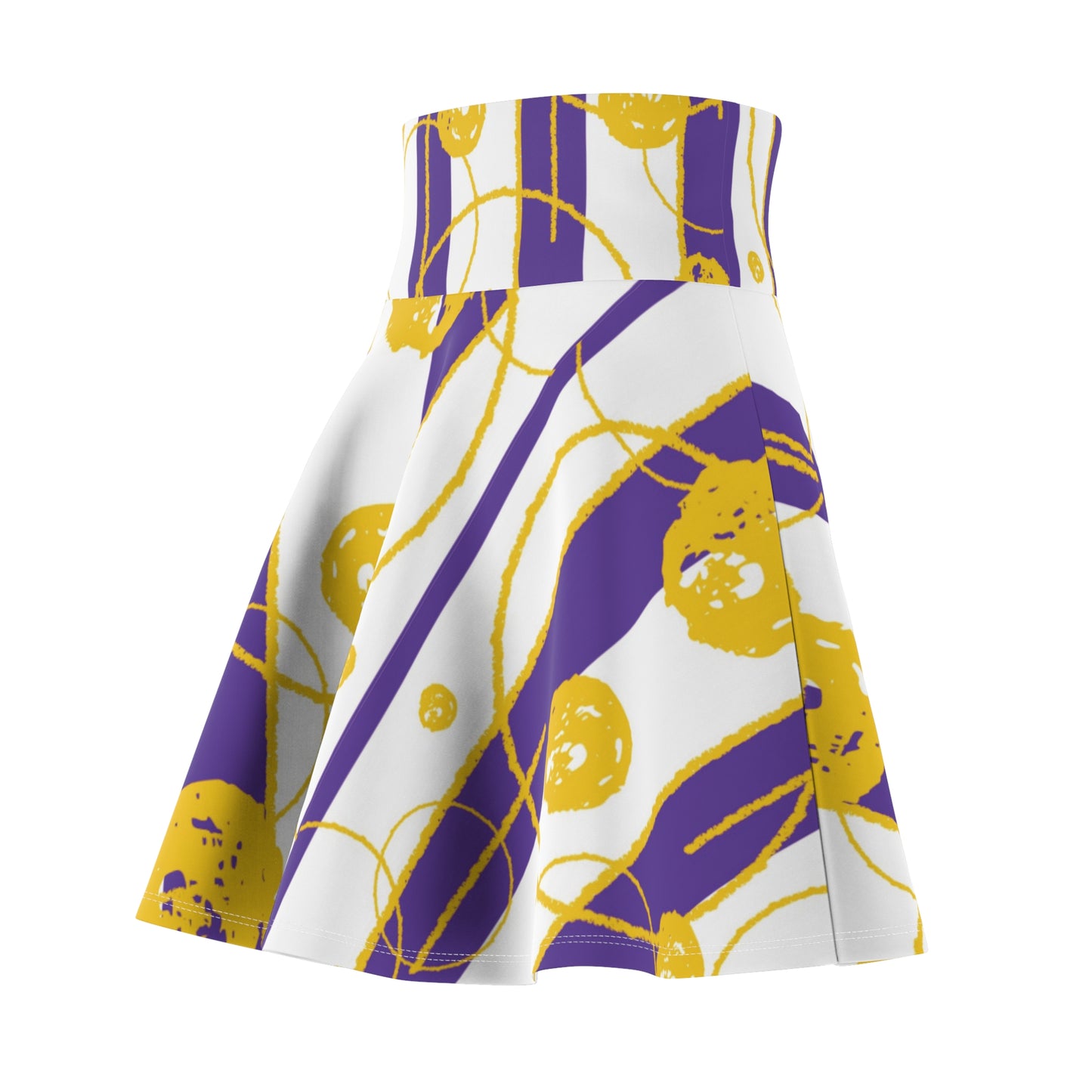 Purple & Gold Abstract Skater Skirt II