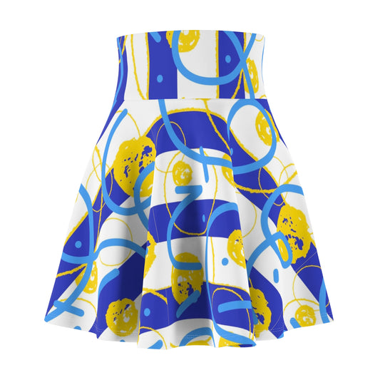 Blue & Gold Party Skater Skirt