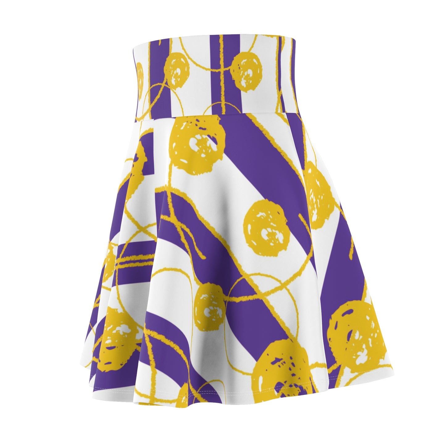Purple & Gold Abstract Skater Skirt