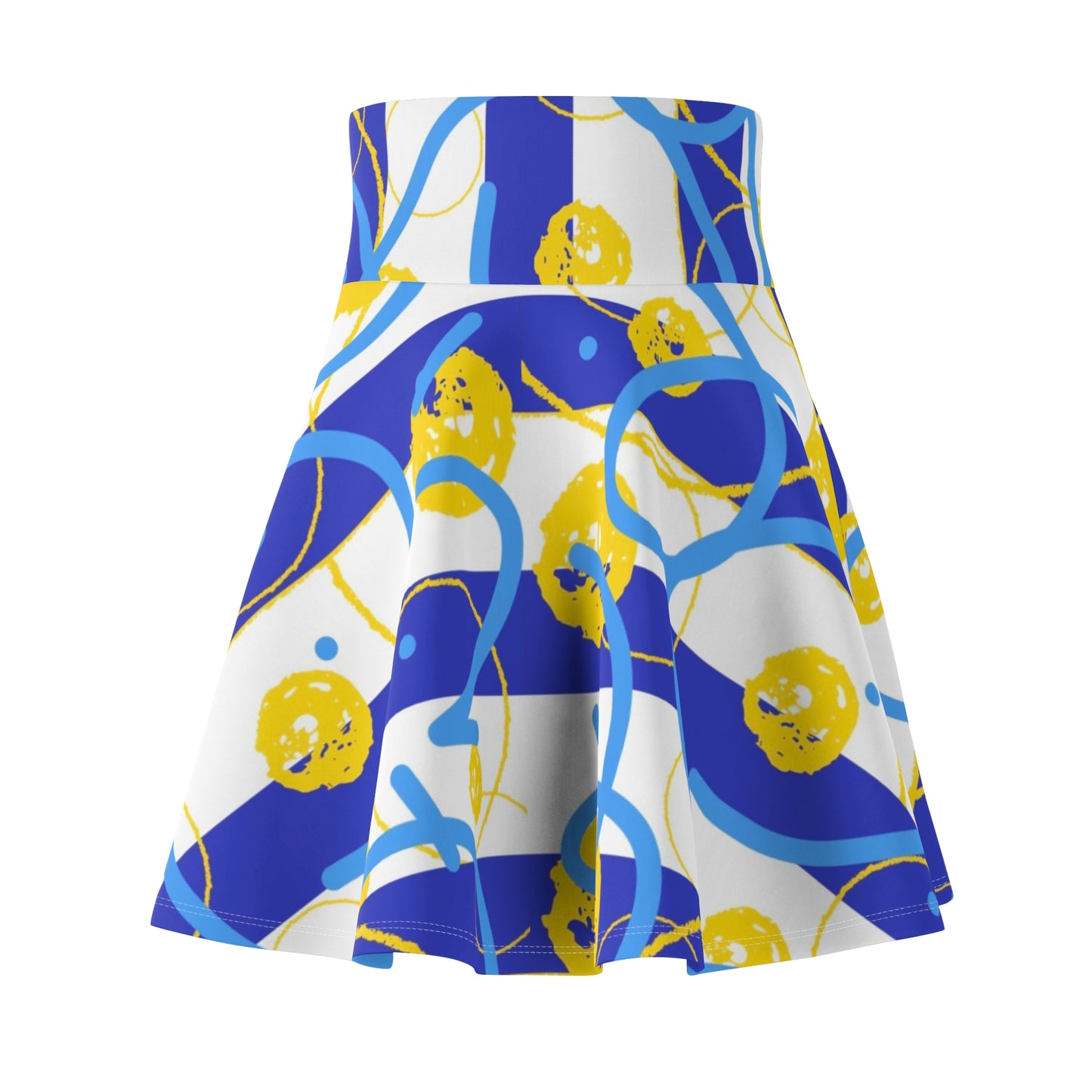 Blue & Gold Party Skater Skirt